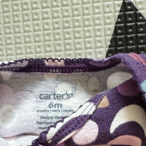 Carters|Baby girl Purple Boho Floral set of long sleeve bodysuits,mushroom print - Picture 3 of 4